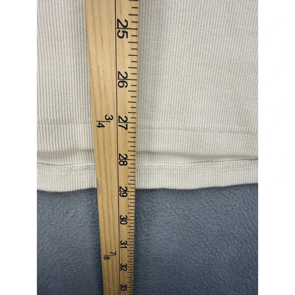 Banana Republic Mini Rib Slim T-Shirt XL Off White Ecru Short Sleeve Cotton Tee